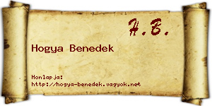 Hogya Benedek névjegykártya