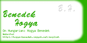 benedek hogya business card